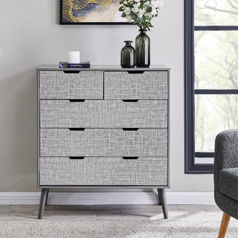 Yancorp Textured Fabric Wallpaper - 24"x196" Gray Faux Grasscloth Peel & Stick Removable Wallpaper & Counter Top Liners - Image 3